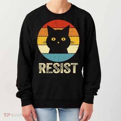 Funny Resist Retro Cat Resist Women's Sweatshirt