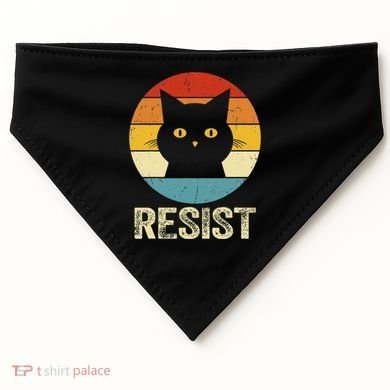 Funny Resist Retro Cat Resist USA-Made Doggie Bandana