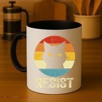 Funny Resist Retro Cat Resist Coffee Mug thumb 4