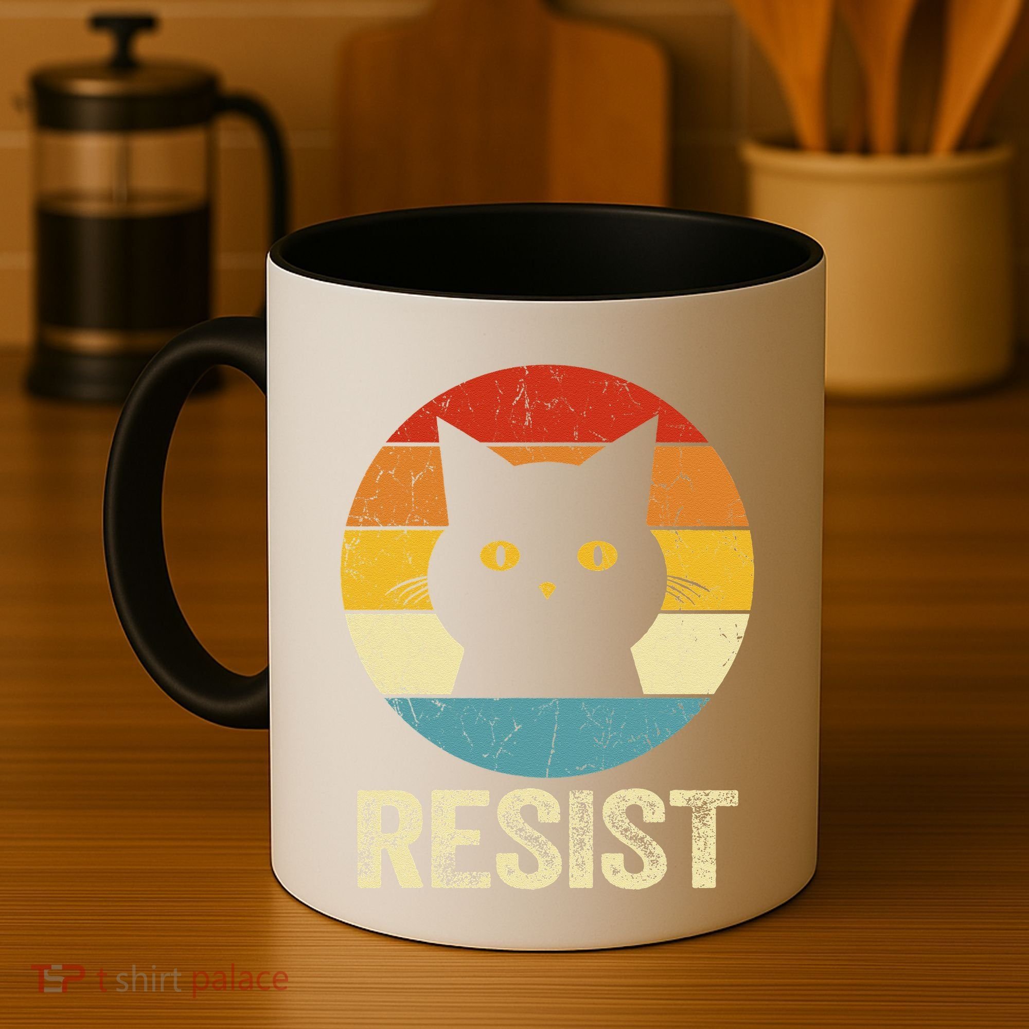 Funny Resist Retro Cat Resist Coffee Mug