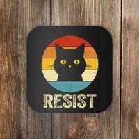 Funny Resist Retro Cat Resist Coaster thumb 0