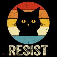 Funny Resist Retro Cat Resist Ornament thumb 1