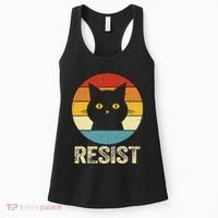 Funny Resist Retro Cat Resist Women's Tank Top thumb 0