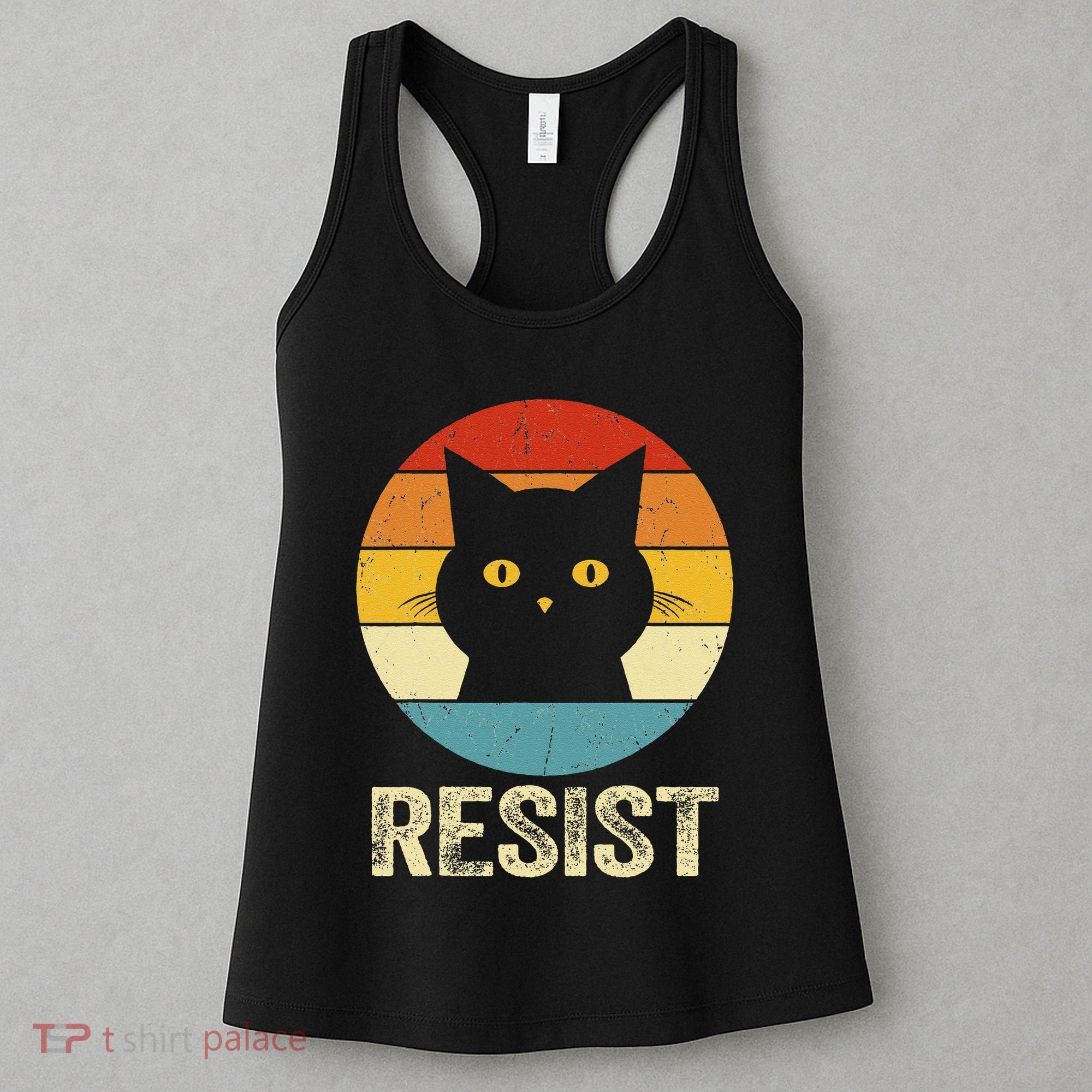 Funny Resist Retro Cat Resist Women's Tank Top
