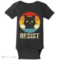 Funny Resist Retro Cat Resist Baby Bodysuit thumb 0
