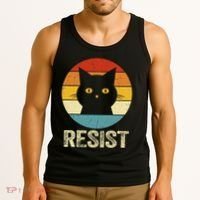 Funny Resist Retro Cat Resist Tank Top thumb 3