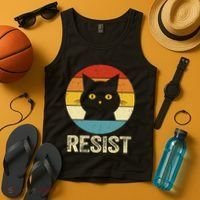 Funny Resist Retro Cat Resist Tank Top thumb 4