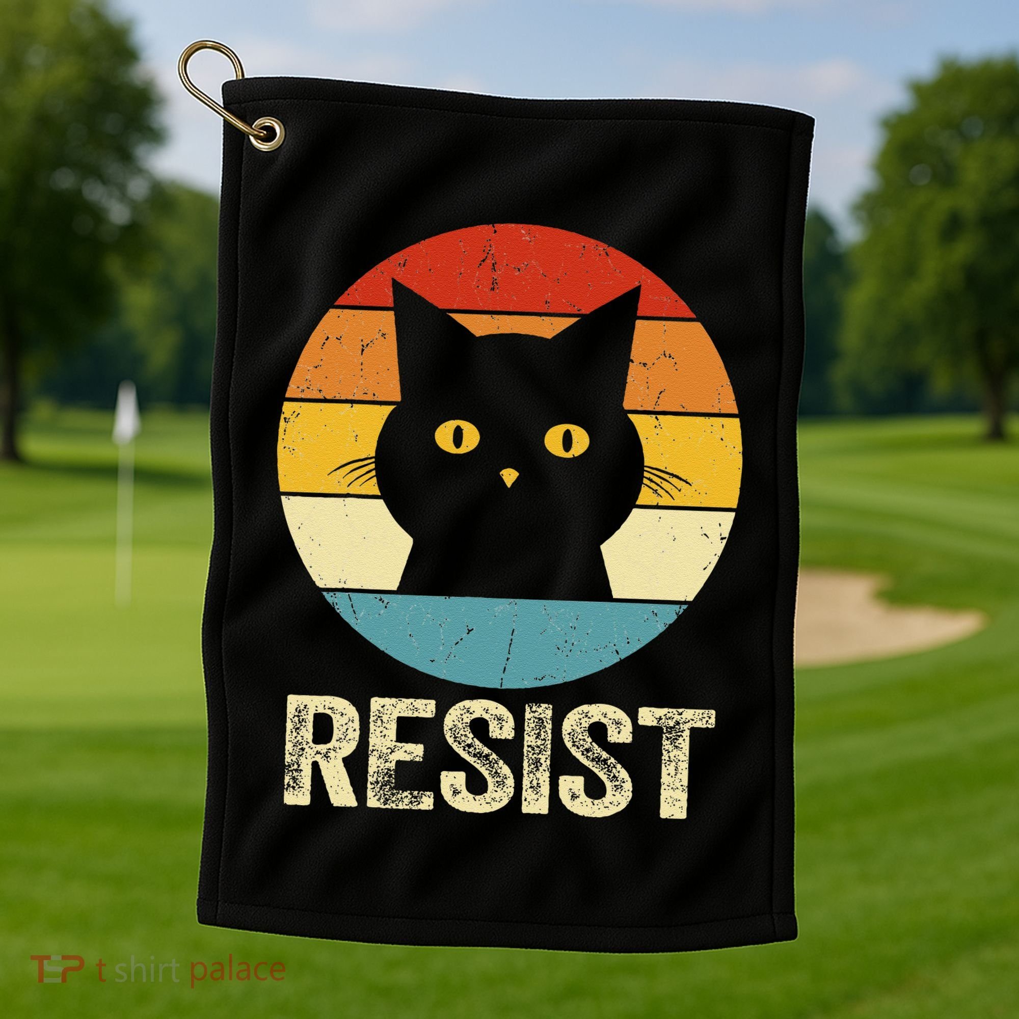 Funny Resist Retro Cat Resist Golf Towel