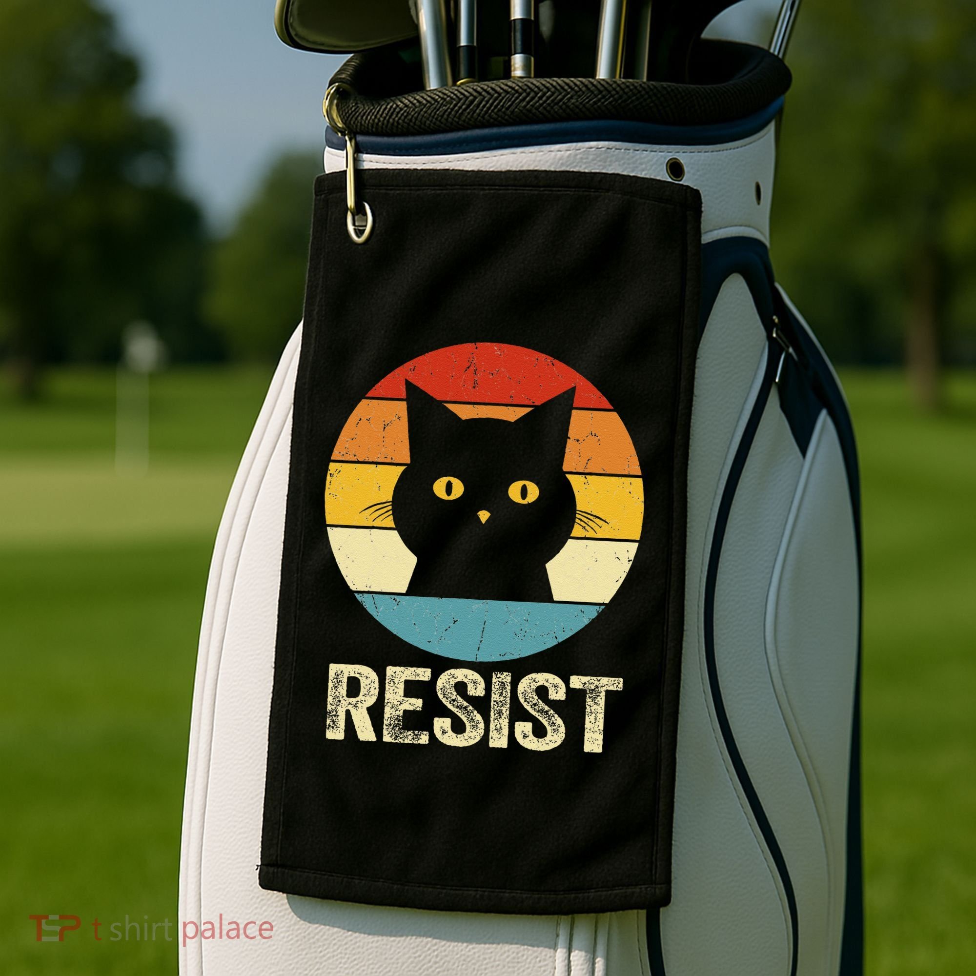 Funny Resist Retro Cat Resist Golf Towel