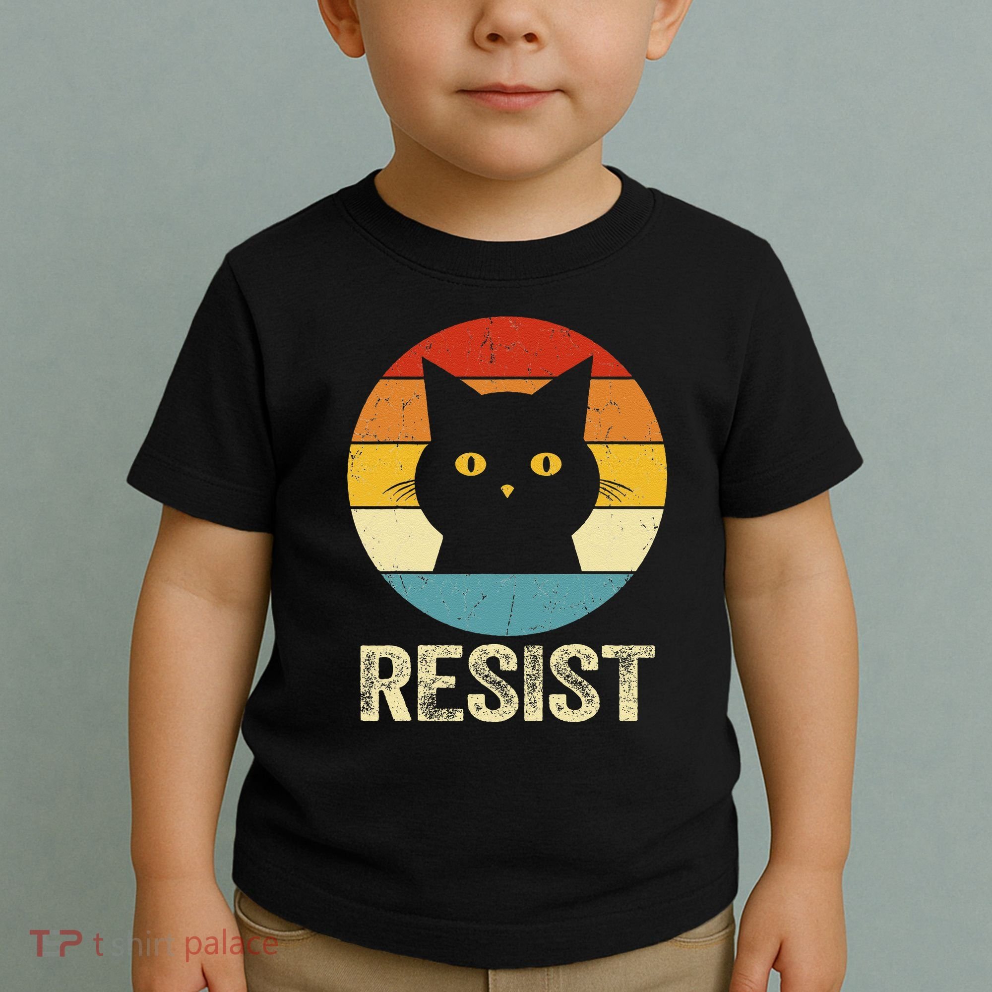 Funny Resist Retro Cat Resist Toddler T-Shirt