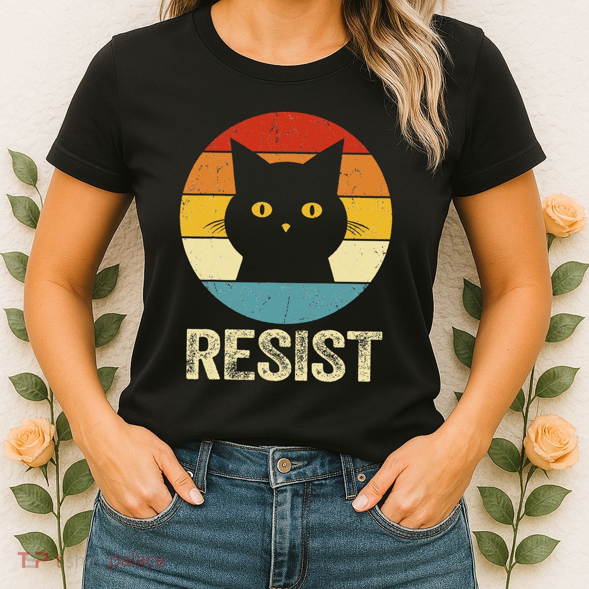 Funny Resist Retro Cat Resist Women's T-Shirt