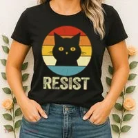 Funny Resist Retro Cat Resist Women's T-Shirt thumb 2