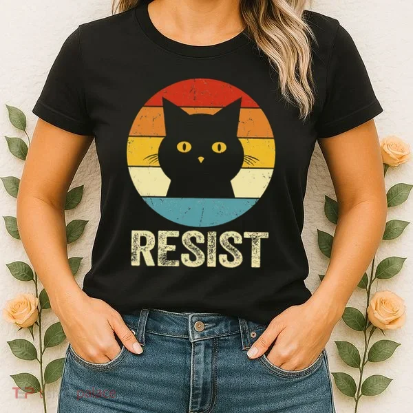 Funny Resist Retro Cat Resist Women's T-Shirt