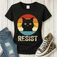 Funny Resist Retro Cat Resist Women's T-Shirt thumb 3