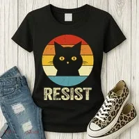 Funny Resist Retro Cat Resist Women's T-Shirt thumb 3