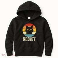Funny Resist Retro Cat Resist Kids Hoodie thumb 0