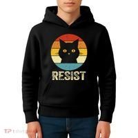 Funny Resist Retro Cat Resist Kids Hoodie thumb 4