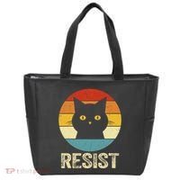 Funny Resist Retro Cat Resist Tote Bag thumb 0