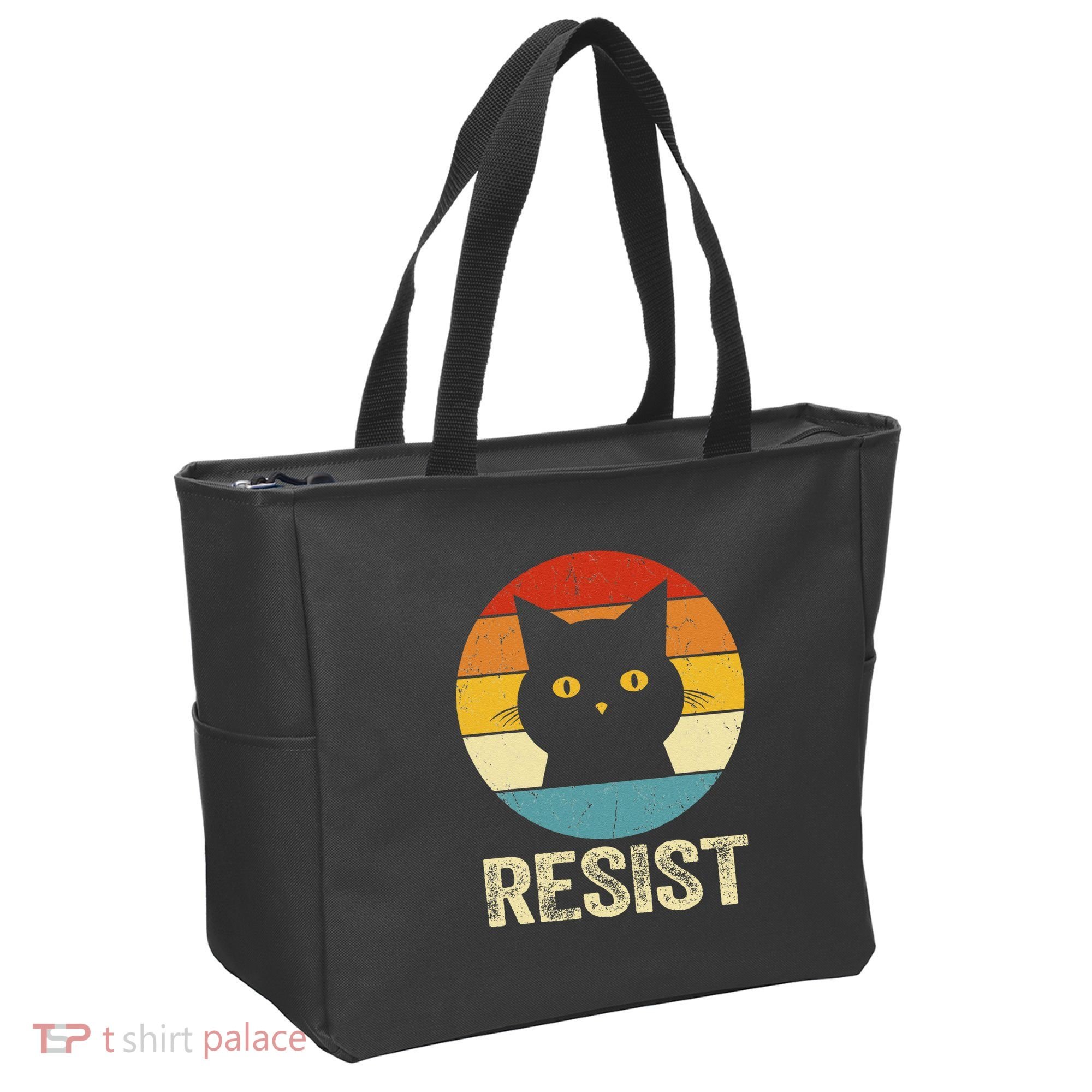 Funny Resist Retro Cat Resist Tote Bag