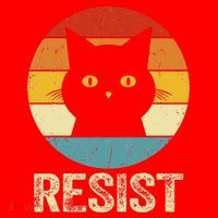 Funny Resist Retro Cat Resist Santa Hat thumb 1