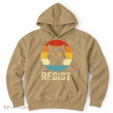 Funny Resist Retro Cat Resist Hoodie