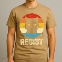 Funny Resist Retro Cat Resist T-Shirt thumb 3