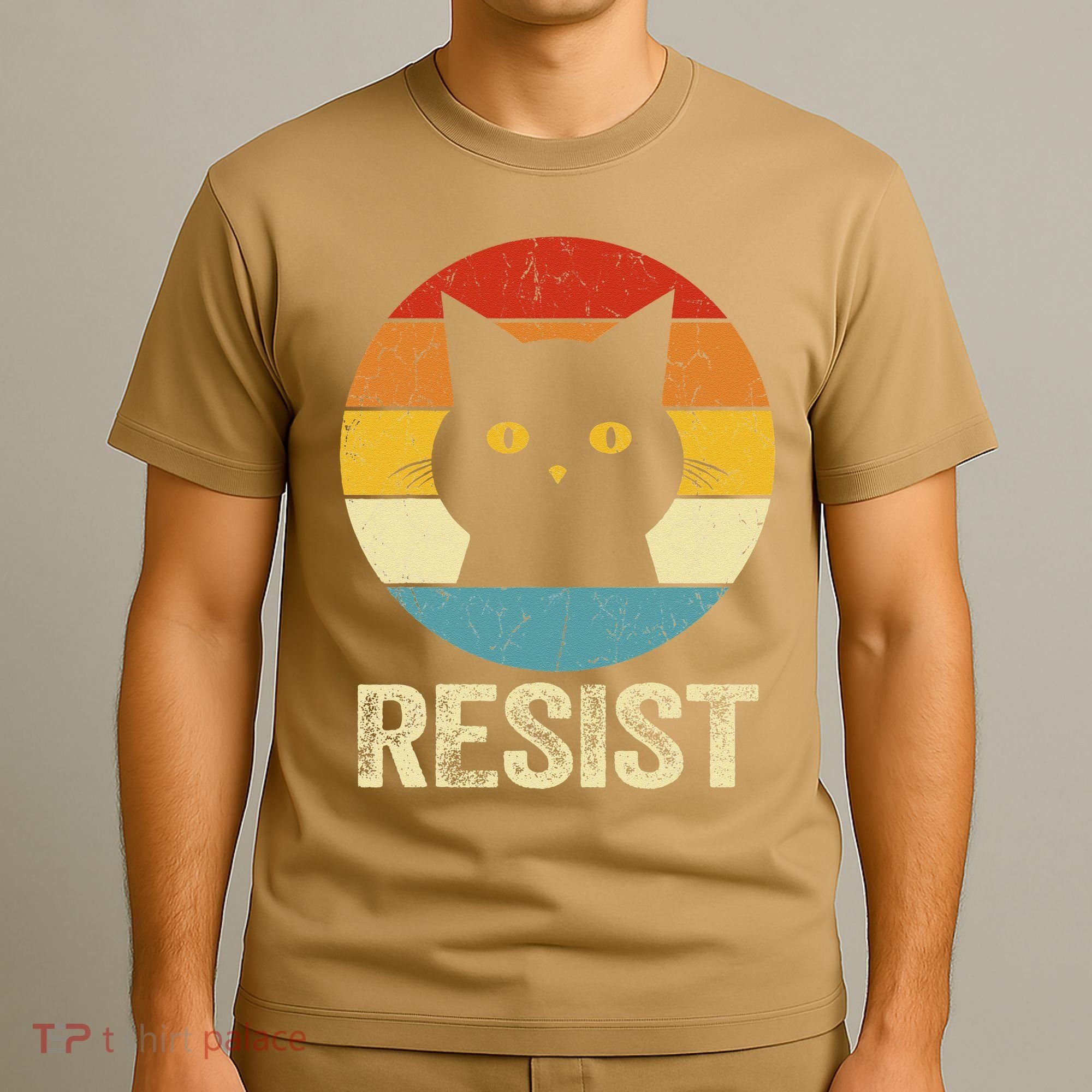 Funny Resist Retro Cat Resist T-Shirt
