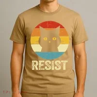 Funny Resist Retro Cat Resist T-Shirt thumb 3