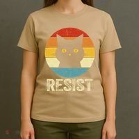 Funny Resist Retro Cat Resist T-Shirt thumb 4