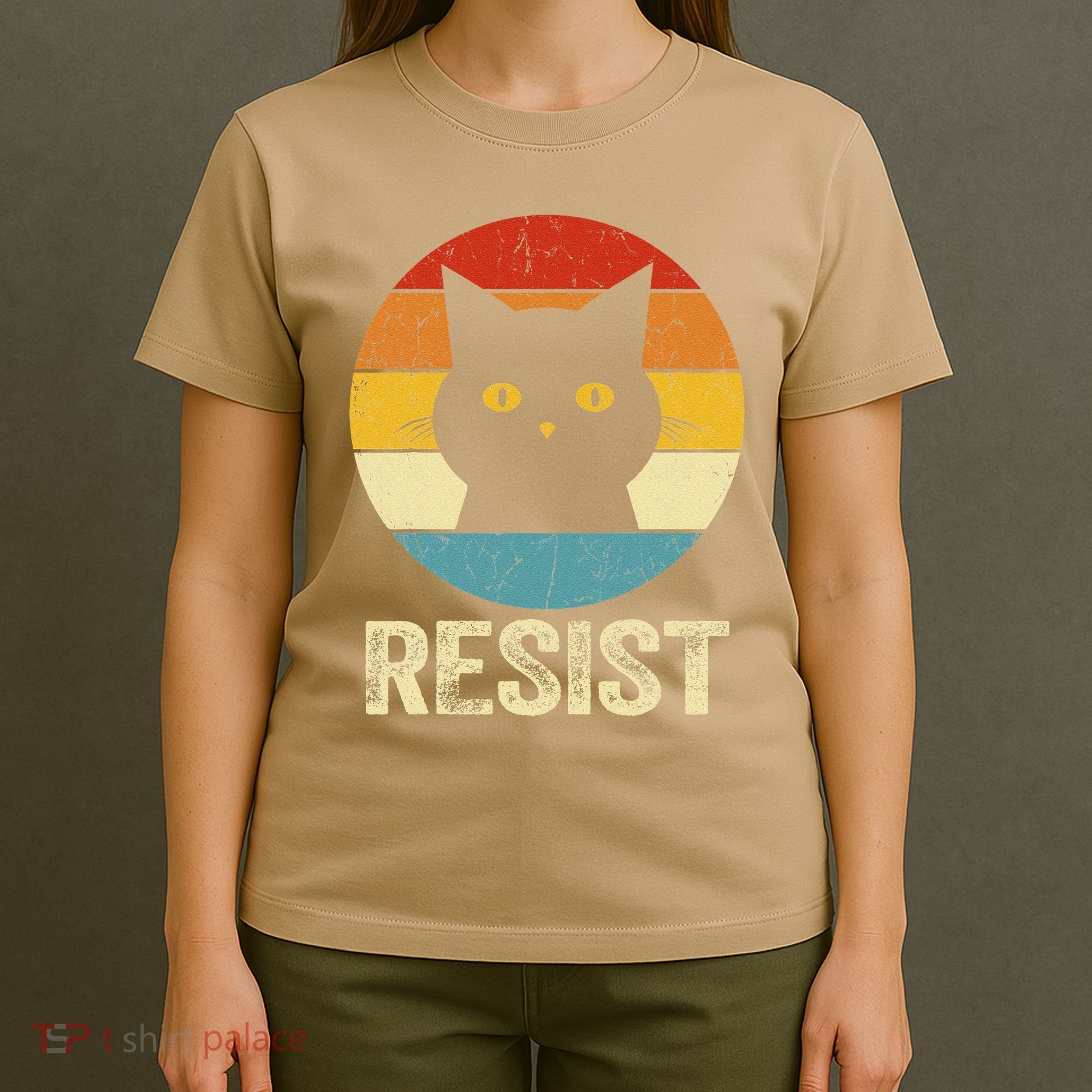 Funny Resist Retro Cat Resist T-Shirt