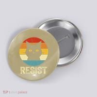 Funny Resist Retro Cat Resist Button thumb 0