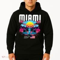 Formula Racing Retro Miami Circuit Usa Flag Race Car Fans Hoodie thumb 2
