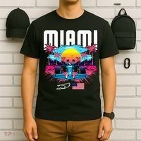 Formula Racing Retro Miami Circuit Usa Flag Race Car Fans T-Shirt thumb 6