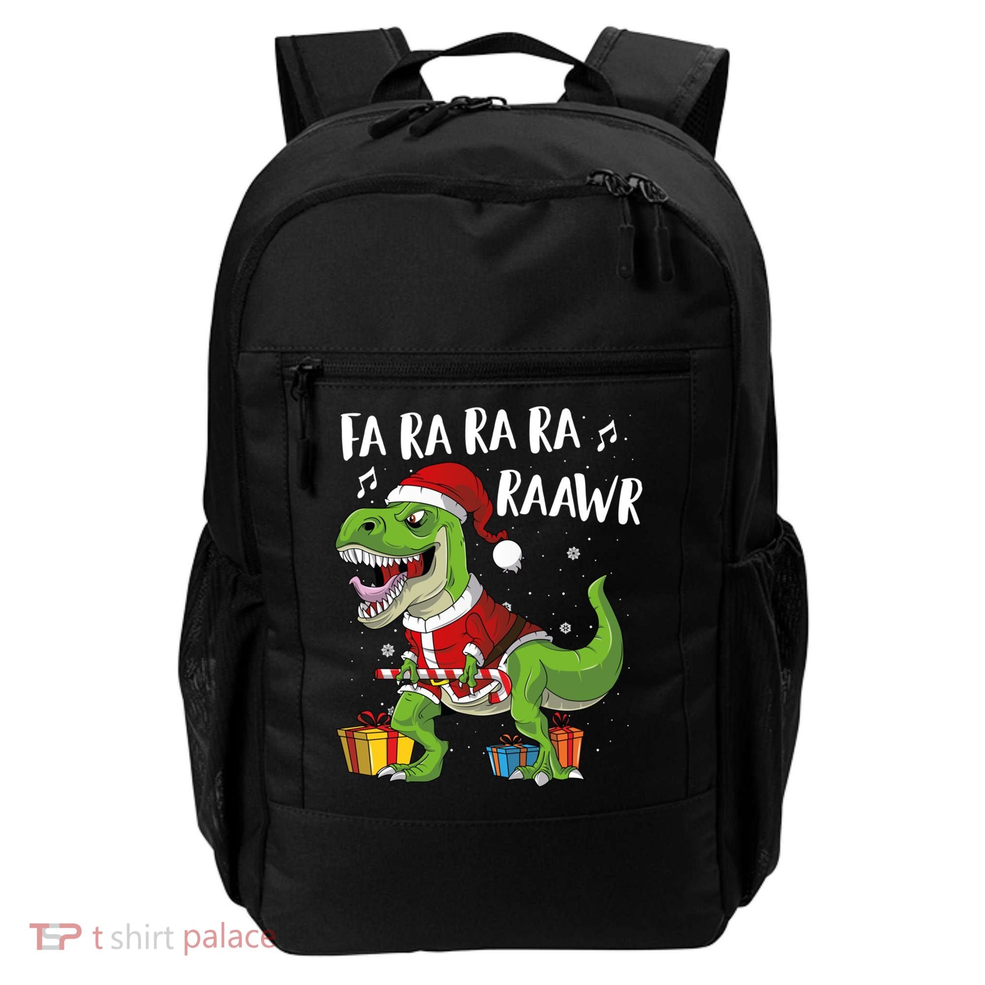 Fa Ra Ra Ra Ra Rawr Santa Dinosaur T Rex Funny Christmas Gift Backpack