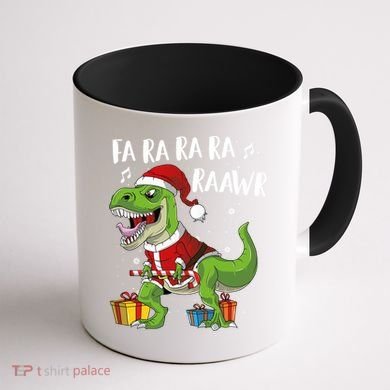 Fa Ra Ra Ra Ra Rawr Santa Dinosaur T Rex Funny Christmas Gift Coffee Mug back