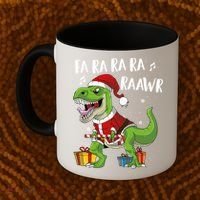 Fa Ra Ra Ra Ra Rawr Santa Dinosaur T Rex Funny Christmas Gift Coffee Mug thumb 2