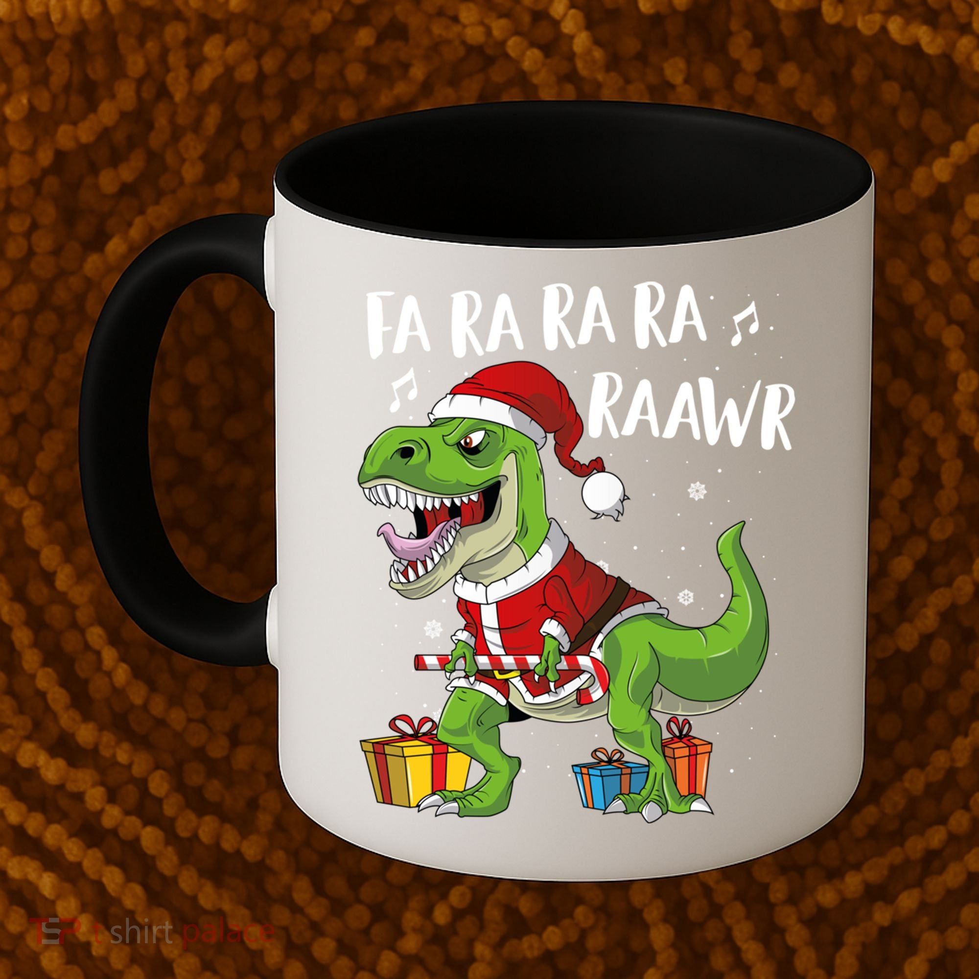 Fa Ra Ra Ra Ra Rawr Santa Dinosaur T Rex Funny Christmas Gift Coffee Mug