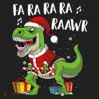 Fa Ra Ra Ra Ra Rawr Santa Dinosaur T Rex Funny Christmas Gift Golf Towel thumb 3