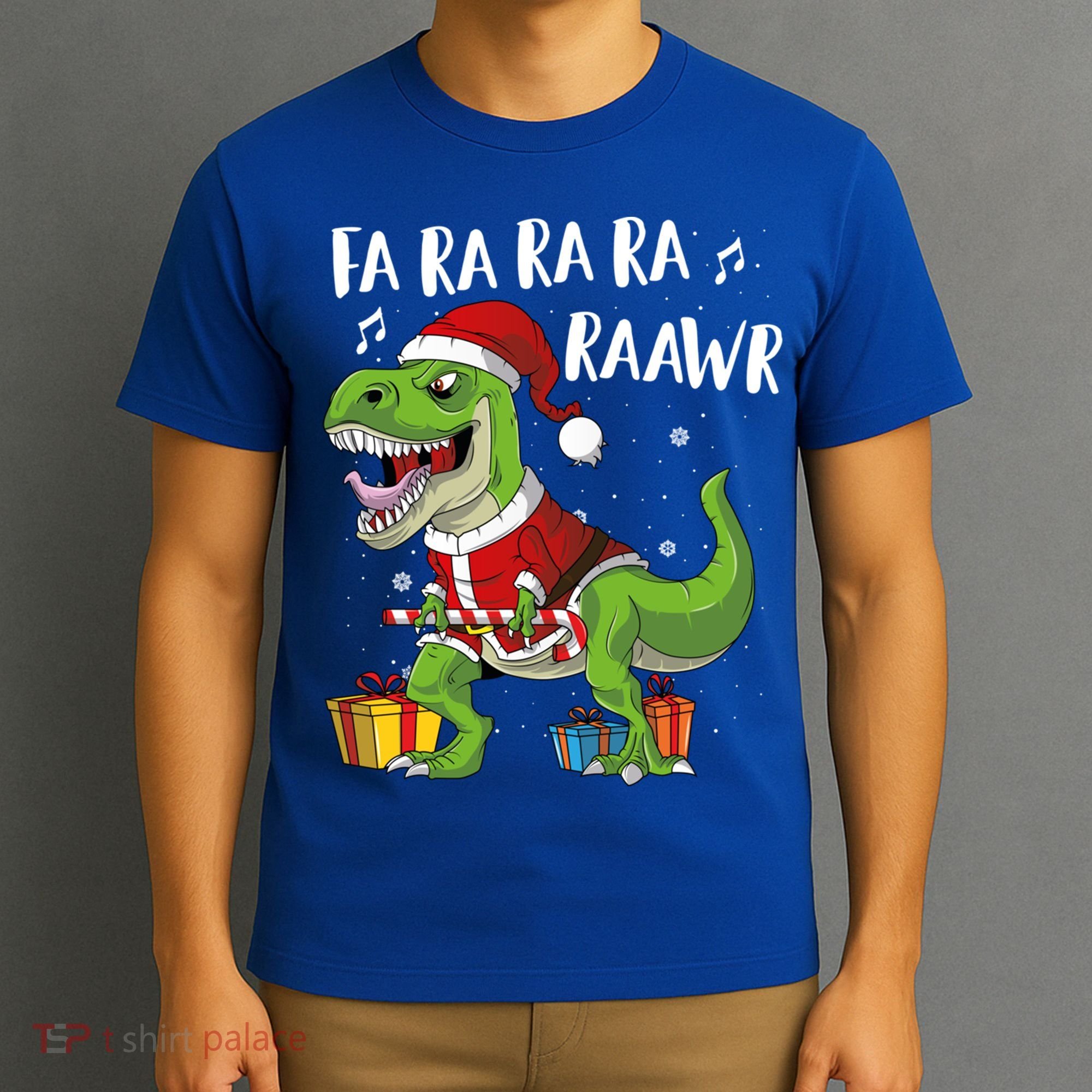 Fa Ra Ra Ra Ra Rawr Santa Dinosaur T Rex Funny Christmas Gift T-Shirt
