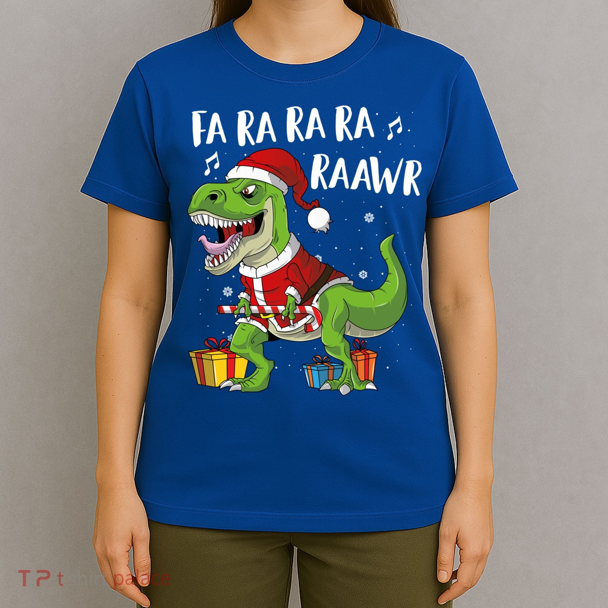 Fa Ra Ra Ra Ra Rawr Santa Dinosaur T Rex Funny Christmas Gift T-Shirt
