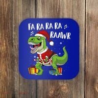 Fa Ra Ra Ra Ra Rawr Santa Dinosaur T Rex Funny Christmas Gift Coaster thumb 0