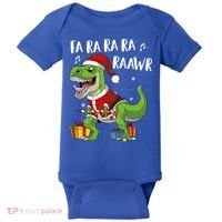 Fa Ra Ra Ra Ra Rawr Santa Dinosaur T Rex Funny Christmas Gift Baby Bodysuit thumb 0