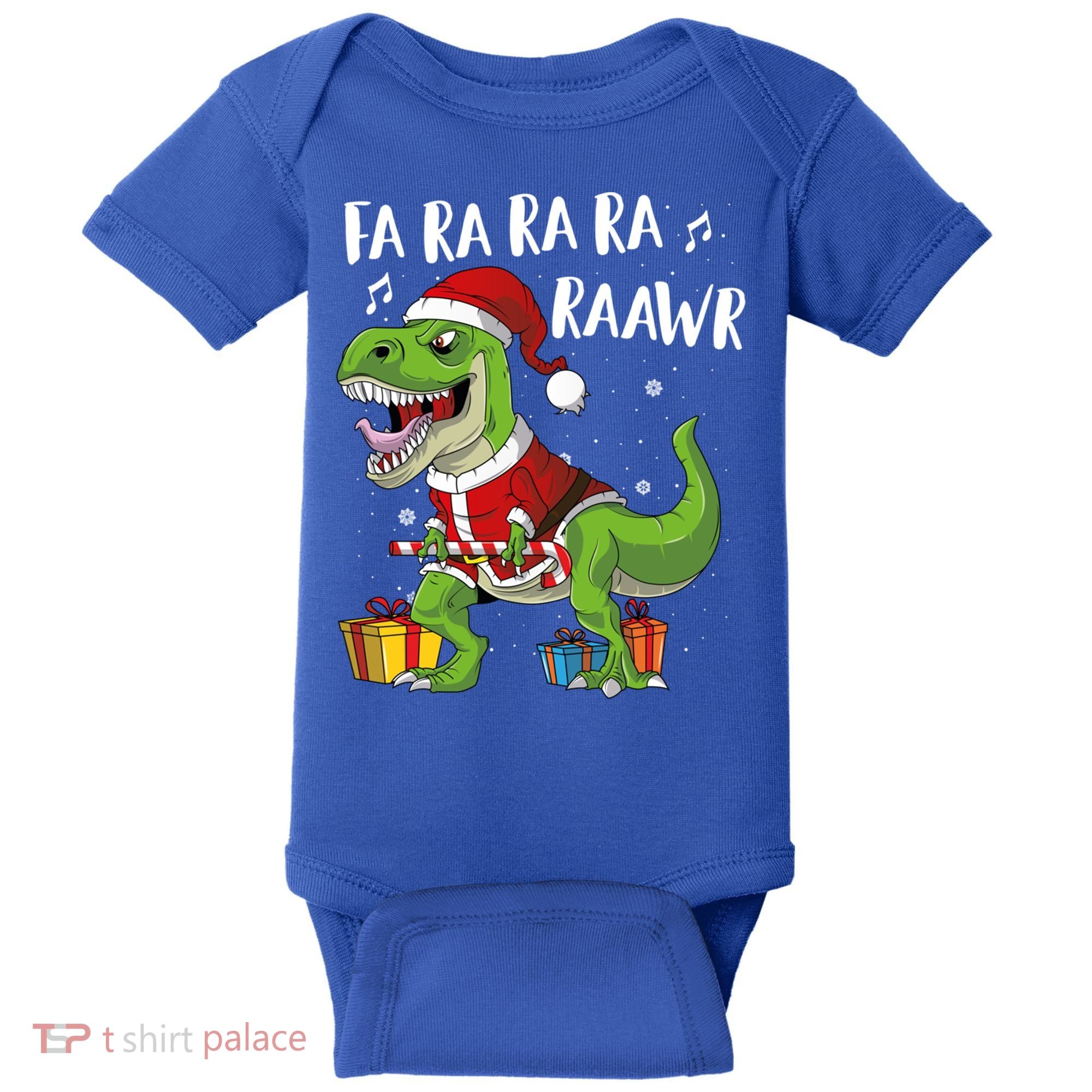 Fa Ra Ra Ra Ra Rawr Santa Dinosaur T Rex Funny Christmas Gift Baby Bodysuit