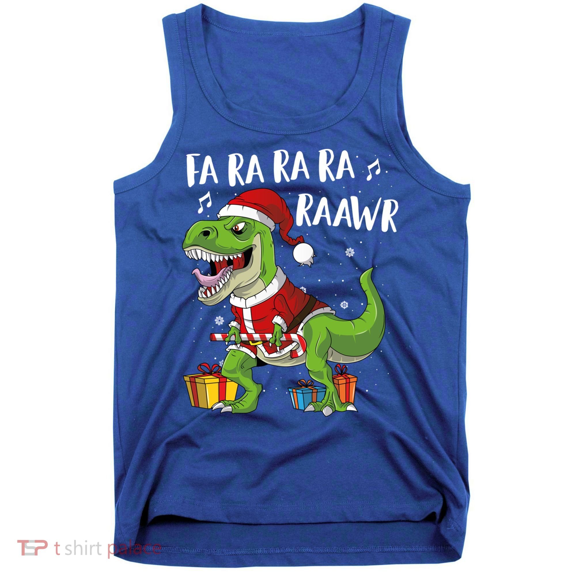 Fa Ra Ra Ra Ra Rawr Santa Dinosaur T Rex Funny Christmas Gift Tank Top