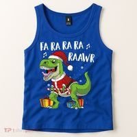 Fa Ra Ra Ra Ra Rawr Santa Dinosaur T Rex Funny Christmas Gift Tank Top thumb 2