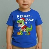 Fa Ra Ra Ra Ra Rawr Santa Dinosaur T Rex Funny Christmas Gift Toddler T-Shirt thumb 2