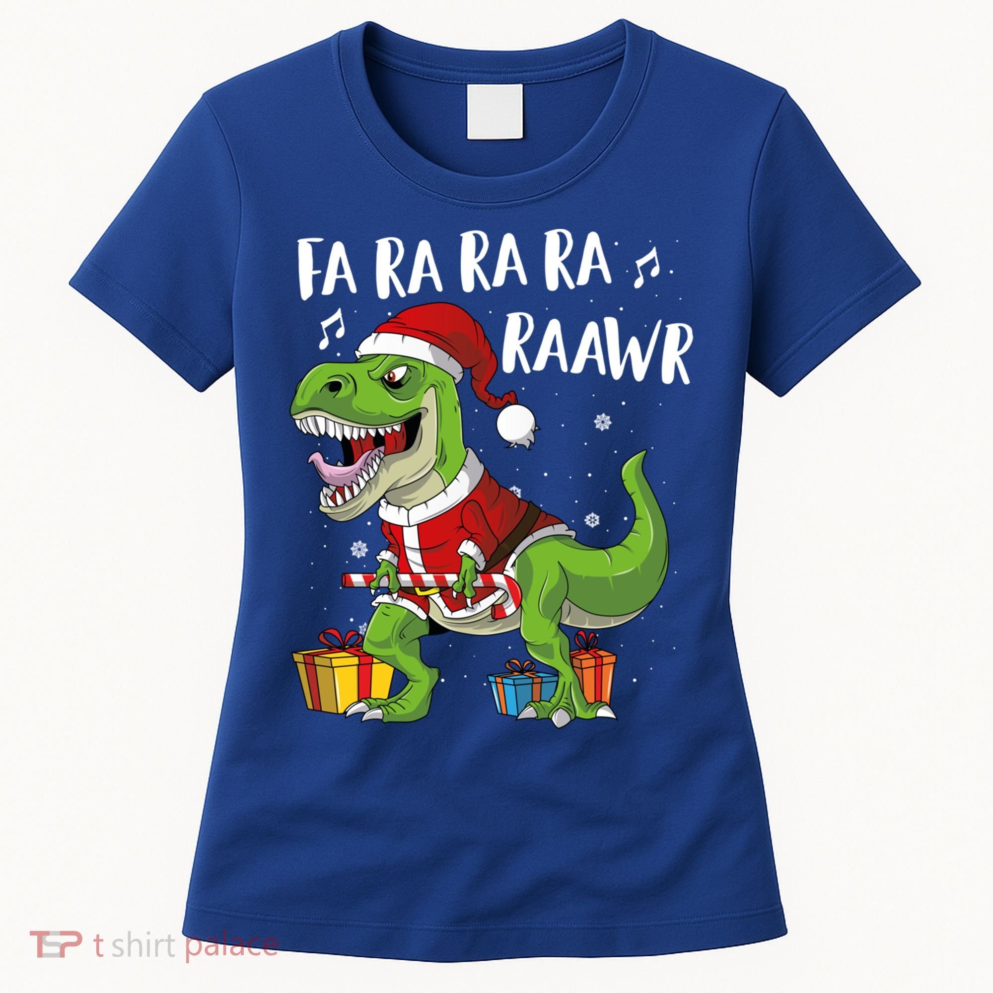Fa Ra Ra Ra Ra Rawr Santa Dinosaur T Rex Funny Christmas Gift Women's T-Shirt