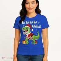 Fa Ra Ra Ra Ra Rawr Santa Dinosaur T Rex Funny Christmas Gift Women's T-Shirt thumb 4