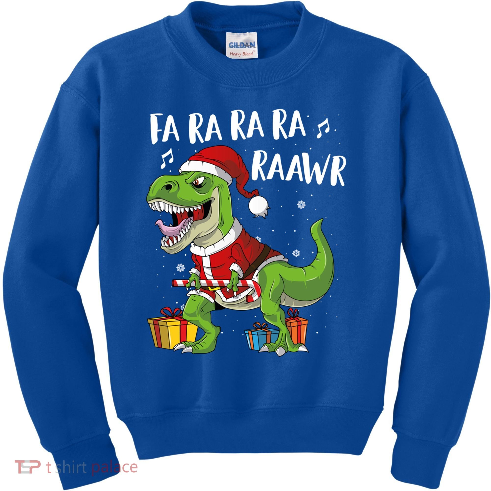 Fa Ra Ra Ra Ra Rawr Santa Dinosaur T Rex Funny Christmas Gift Kids Sweatshirt