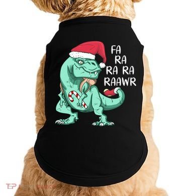 Fa Ra Ra Ra Raawr Christmas T Rex Dinosaur Doggie Tank